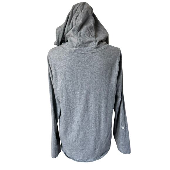 TOMMY HILFIGER Women's Large Gray Sport Pullover Hoodie Sweatshirt Roll Tab Logo - Picture 3 of 9
